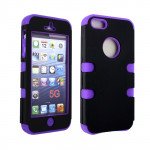 Wholesale iPhone 5 5S Hard Hybrid Case (Black-Purple)